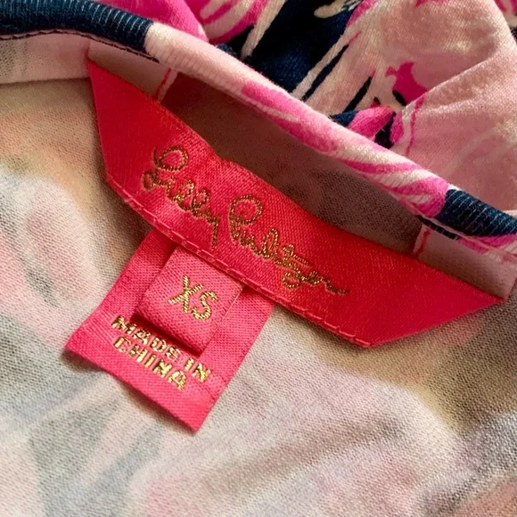 Lilly Pulitzer Jessalynne Romper in “Inky Navy Flamingle” - Picture 6 of 7